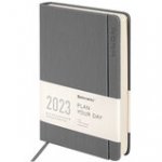 Ежедневник датированный 2023 А5 138x213мм BRAUBERG Flap, серый, 114151