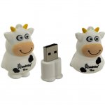Память Smart Buy "Wild series" Коровка 16GB, USB 2.0 Flash Drive, белый