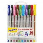 Ручки шариковые масляные ЮНЛАНДИЯ КЛАССНАЯ, НАБОР 10 цветов, узел 0,7мм, линия 0,35мм, 143535 Ручки шариковые масляные ЮНЛАНДИЯ КЛАССНАЯ, НАБОР 10 цветов, узел 0,7мм, линия 0,35мм, 143535