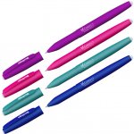 Ручка гелевая стираемая Berlingo "Correct" синяя, 0,6мм, прорезин. корпус, корпус ассорти
