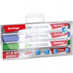 Набор маркеров для белых досок Berlingo "Uniline WB300" 04цв., пулевидный, 3мм, PET
