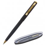 Ручка подарочная шариковая BRAUBERG Maestro, СИНЯЯ, корпус черный с золот.,линия 0,5мм, 143470