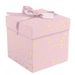 Коробка складная подарочная MESHU "Розовый витраж", (15*15*15см), с лентой, отд фольгой Коробка складная подарочная MESHU "Розовый витраж", (15*15*15см), с лентой, отд фольгой