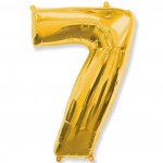 Шар фольгированный "Цифра 7 40", цвет золотой (М)