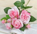 Цветы искусственные "Розочки кустовые" 8х65 см, розовый 4142877