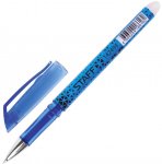 Ручка стираемая гелевая STAFF, СИНЯЯ, хромированные детали, узел 0,5мм, линия 0,35мм