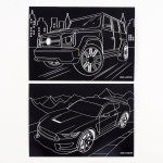 Гравюра детская «Крутые машины», 2 шт., 10×15 см Гравюра детская «Крутые машины», 2 шт., 10×15 см