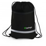 Мешок для обуви 1 отделение Berlingo "Basic black", 360*460мм, светоотражающая лента, карман на молнии