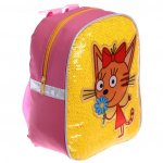 Рюкзачок детский "Три кота" 25*20.5*10 дев пайетки, желт/розовый CTHS-UA1-579SP