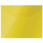 Папка-конверт на кнопке СТАММ А5 (190*240мм), 150мкм, пластик, прозрачная, желтая Папка-конверт на кнопке СТАММ А5 (190*240мм), 150мкм, пластик, прозрачная, желтая