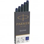 Картриджи чернильные Parker "Cartridge Quink" синие, 5шт., картонная коробка