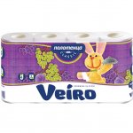 Полотенца бумажные в рулонах Veiro "Classic", 2-слойные, 12,5м/рул, тиснение, белые, 4шт.