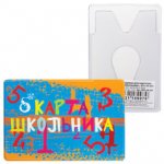 Обложка-карман для карт, пропусков "Школьник", 95х65мм, ПВХ, полноцветный рисунок, ДПС, 2802.ЯК.ТК