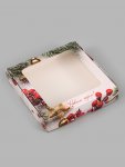 Коробка подарочная складная с окном «С Новым годом», 16×16×3 см