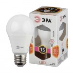 Лампа светодиодная Эра LED A60-15W-827-E27, 15Вт, тип А "груша", Е27, 2700, теплый свет