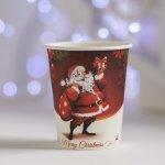 Стакан бумажный «Дед Мороз с подарками»