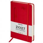 Ежедневник датированный 2027 А5 138x213мм BRAUBERG Optimal, под кожу,резинка,держатель,красн.,117937 Ежедневник датированный 2027 А5 138x213мм BRAUBERG Optimal, под кожу,резинка,держатель,красн.,117937