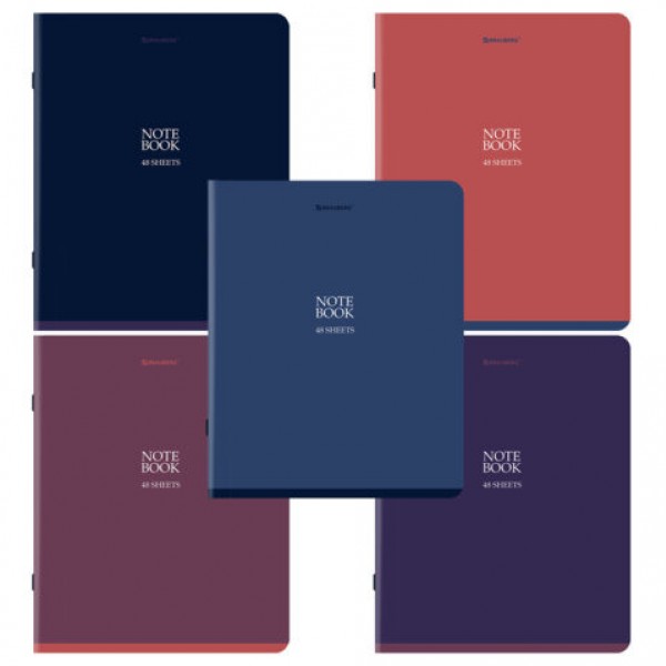 купить Тетрадь А5 48л. BRAUBERG скоба, клетка, SoftTouch, NoteBookMono, (микс в спайке), 405325 в Тамбове