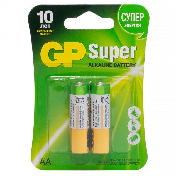 купить Батарейка GP Super AA (LR06) 15A алкалиновая, BC2 в Тамбове
