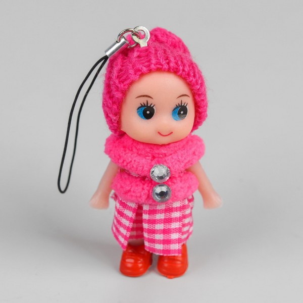 купить Кукла-брелок «Куколка», в шапочке и манто, цвета МИКС 1864792 в Тамбове