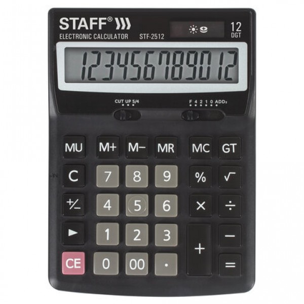 купить Калькулятор настольный STAFF STF-2512 (170х125мм), 12 разрядов, двойное питание, 250136 в Тамбове