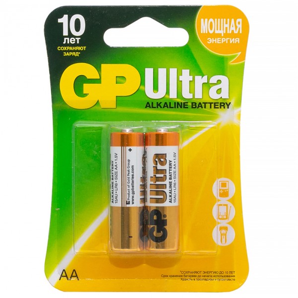 купить Батарейка GP Ultra AA (LR06) 15AU алкалиновая, BC2 в Тамбове