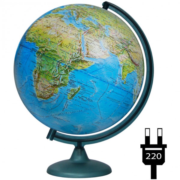 купить Глобус физико-политический Globen, 32см, с подсветкой на круглой подставке в Тамбове