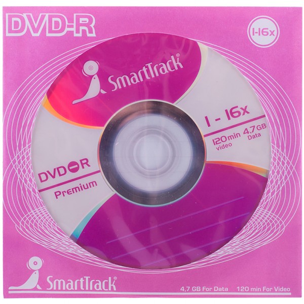 купить Диск DVD-R 4.7Gb Smart Track 16x (бумажный конверт) в Тамбове