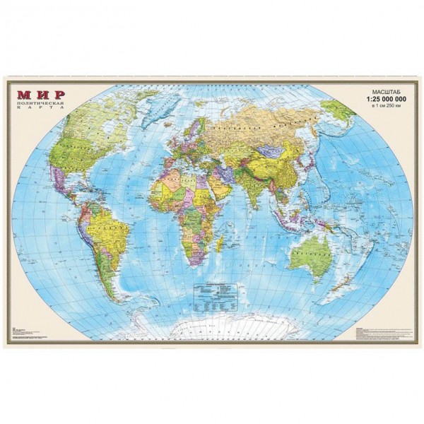 купить Карта "Мир" политическая DMB, 1:25млн., 1220*790мм, матовая ламинация в Тамбове