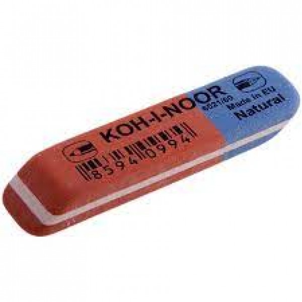купить Ластик KOH-I-NOOR 6521/60, 57x14x8 мм, красно-синий, прямоугольный, скошенные края, натурал. каучук в Тамбове