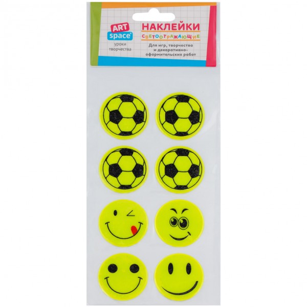 купить Наклейки объемные светоотражающие ArtSpace "Веселый футбол", 9*18см, пакет, европодвес в Тамбове