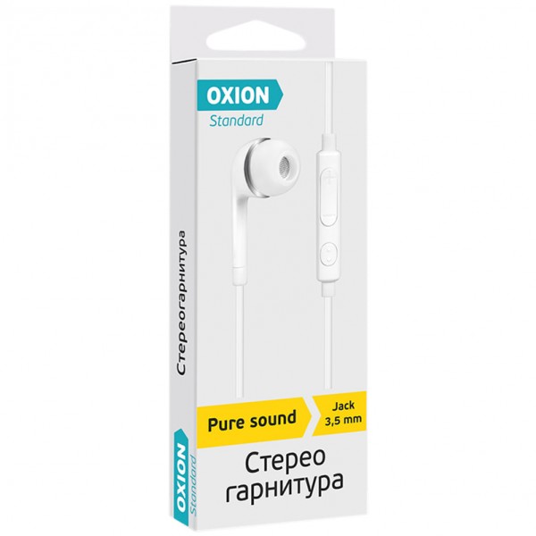 купить Наушники-вкладыши с микрофоном Oxion Standard "HS230WH", 1м, белый в Тамбове