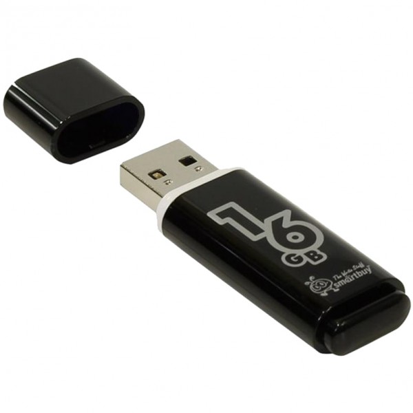 купить Память Smart Buy "Glossy"  16GB, USB 2.0 Flash Drive, черный в Тамбове