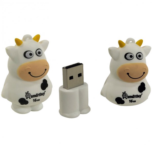 купить Память Smart Buy "Wild series" Коровка 16GB, USB 2.0 Flash Drive, белый в Тамбове