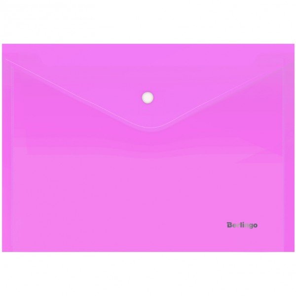 купить Папка-конверт на кнопке Berlingo "Starlight", А4, 180мкм, прозрачная розовая, индив. ШК в Тамбове