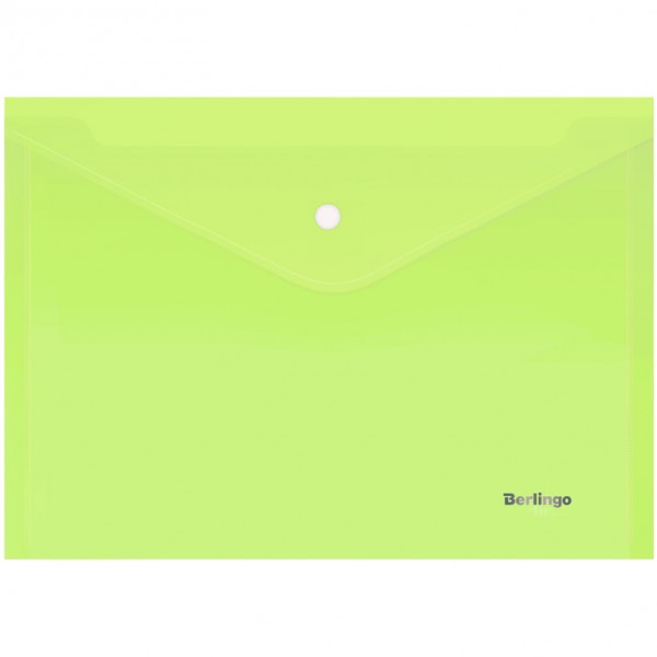 купить Папка-конверт на кнопке Berlingo "Starlight", А4, 180мкм, прозрачная салатовая, индив. ШК в Тамбове