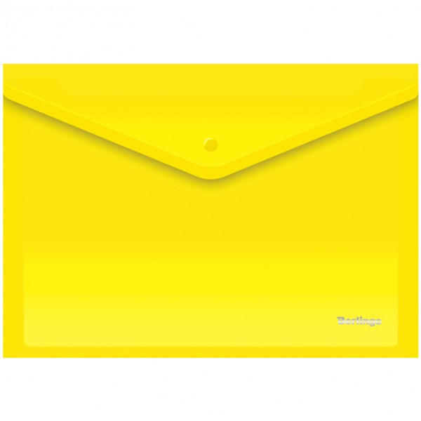 купить Папка-конверт на кнопке Berlingo, A5+, 180мкм, желтая в Тамбове