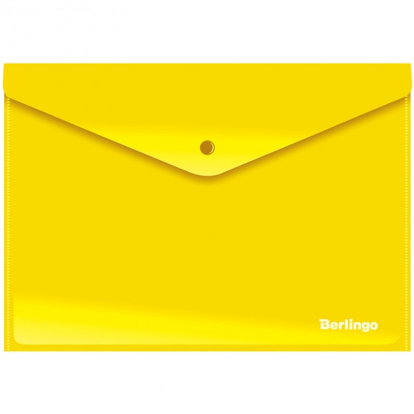 купить Папка-конверт на кнопке Berlingo, А4, 180мкм, непрозрачная, желтая в Тамбове