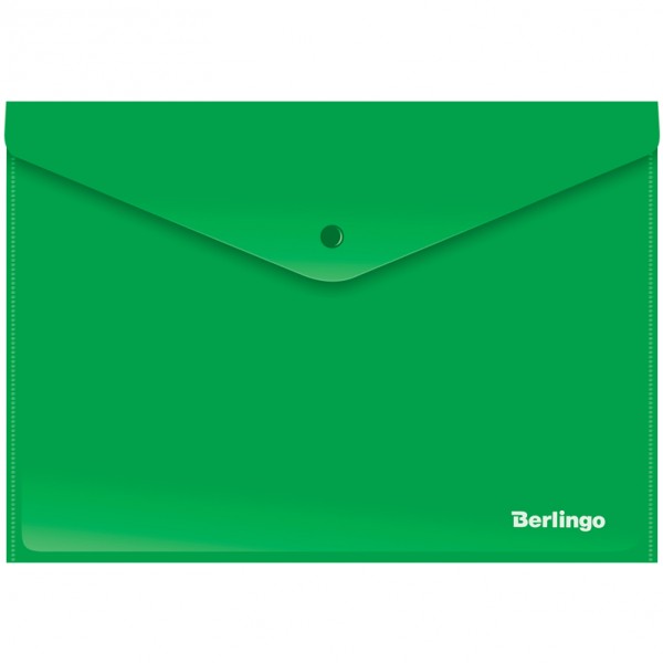 купить Папка-конверт на кнопке Berlingo, А4, 180мкм, непрозрачная, зеленая в Тамбове