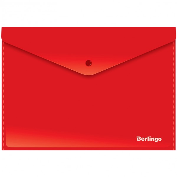 купить Папка-конверт на кнопке Berlingo, А4, 180мкм, непрозрачная, красная в Тамбове