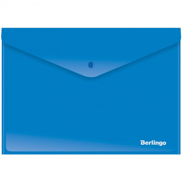 купить Папка-конверт на кнопке Berlingo, А4, 180мкм, непрозрачная, синяя в Тамбове