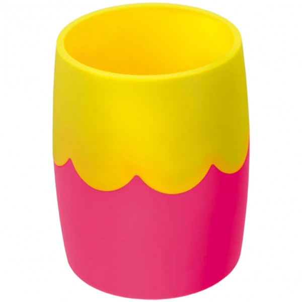 купить Подставка-стакан Стамм, пластик, круглый, двухцветный розово-желтый в Тамбове