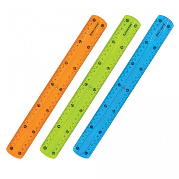 купить Линейка 30 см гибкая BRAUBERG "FLEX", пластиковая, ассорти, европодвес, 210675 в Тамбове