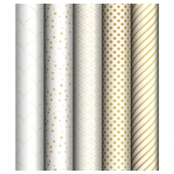 купить Упаковочная бумага глянц. 70*100см, MESHU "Pattern on white", 80г/м2 в Тамбове