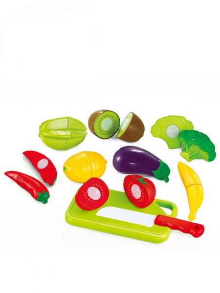 купить Набор детский для резки  Овощи и фрукты 10 предметов, пластиковый, на липучке, в чемоданчике в Тамбове