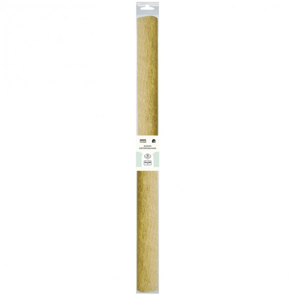 купить Бумага крепированная ТРИ СОВЫ, 50*250см, 22г/м2, золотая, в рулоне, пакет с европодвесом в Тамбове