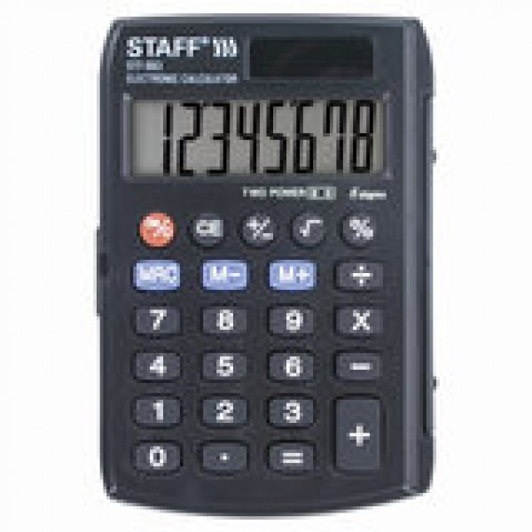купить Калькулятор карманный STAFF STF-883 (95х62мм), 8 разрядов, двойное питание в Тамбове