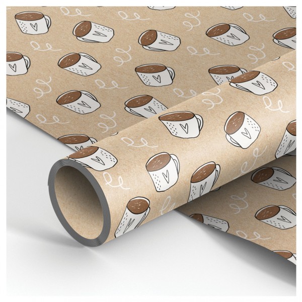 купить Упаковочная бумага крафт 70*100см, MESHU "Morning coffee", 70г/м2 в Тамбове
