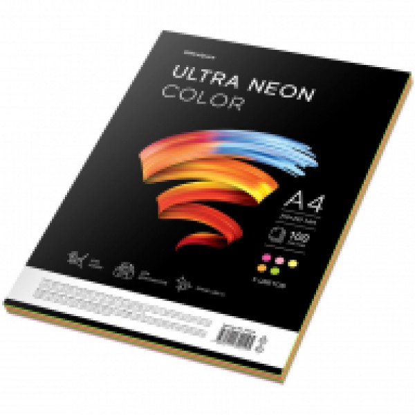 купить Бумага цветная OfficeSpace "Ultra Neon Color", A4, 75 г/м², 100л., (5 цветов) в Тамбове