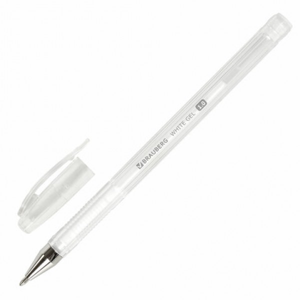 купить Ручка гелевая BRAUBERG White Pastel, БЕЛАЯ, корпус прозрачный, узел 1мм, линия 0,5мм, 143417 в Тамбове